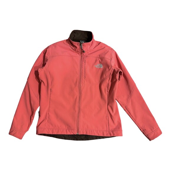 The North Face Women Sz L Apex Bionic Jacket Pink Fleece Lining Soft Shell - Picture 1 of 16